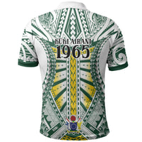 Cook Islands 1965 National Pride Polo Shirt White Tribal Pattern LT9 - Polynesian Pride