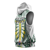 Cook Islands 1965 National Pride Sleeveless Hoodie White Tribal Pattern LT9 - Polynesian Pride