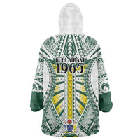 Cook Islands 1965 National Pride Wearable Blanket Hoodie White Tribal Pattern LT9 - Polynesian Pride