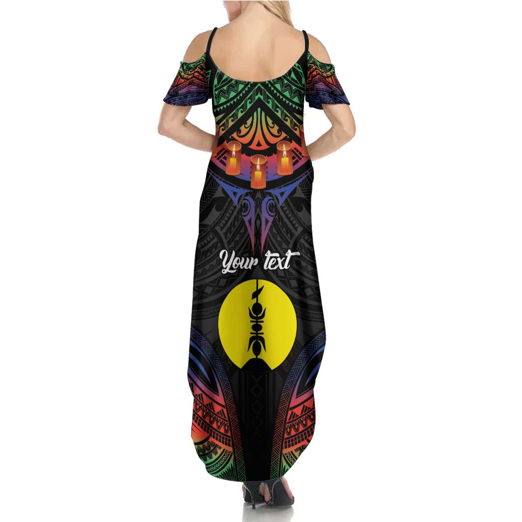 Personalised New Caledonia All Saints Day Family Matching Summer Maxi Dress and Hawaiian Shirt Candle Light with Polynesian Style LT9 - Polynesian Pride