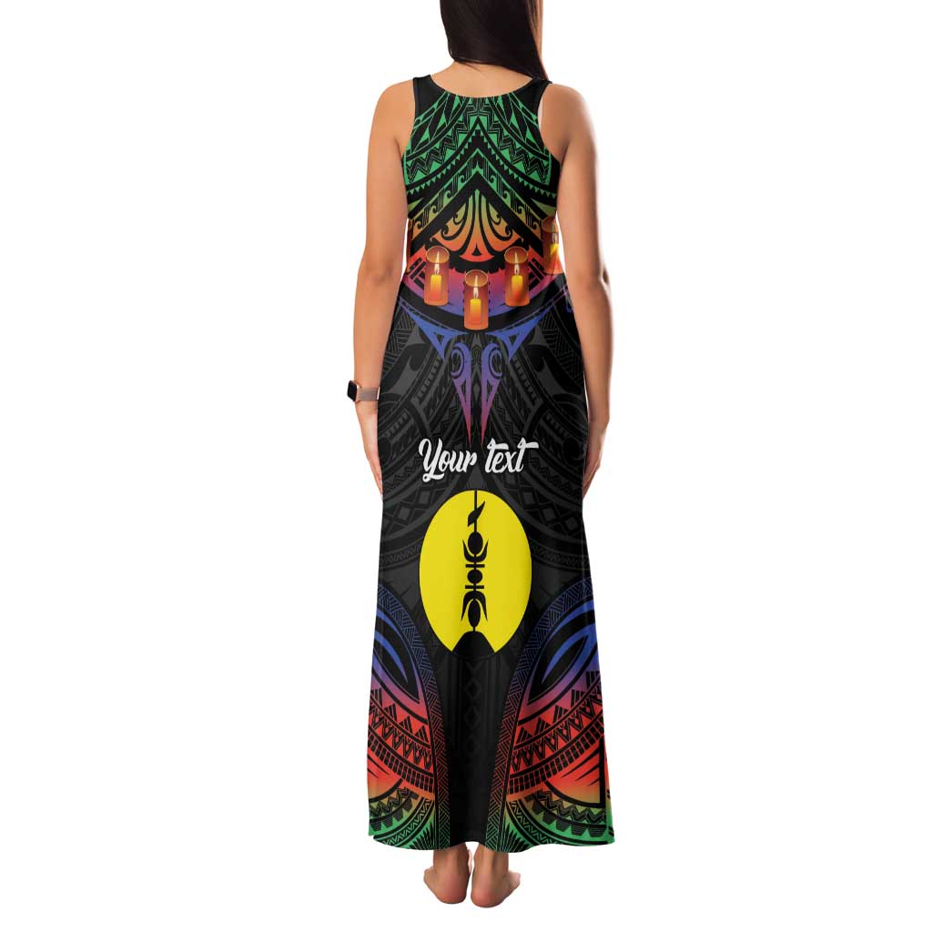 Personalised New Caledonia All Saints Day Family Matching Tank Maxi Dress and Hawaiian Shirt Candle Light with Polynesian Style LT9 - Polynesian Pride