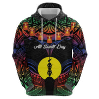 Personalised New Caledonia All Saints Day Hoodie Candle Light with Polynesian Style