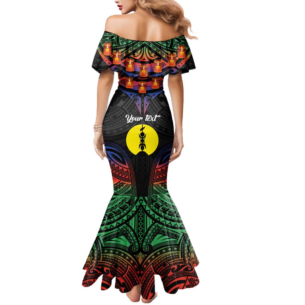 Personalised New Caledonia All Saints Day Mermaid Dress Candle Light with Polynesian Style LT9 - Polynesian Pride