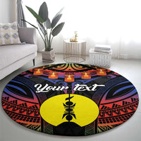 Personalised New Caledonia All Saints Day Round Carpet Candle Light with Polynesian Style LT9 - Polynesian Pride
