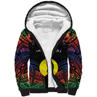 Personalised New Caledonia All Saints Day Sherpa Hoodie Candle Light with Polynesian Style LT9 Unisex Black - Polynesian Pride