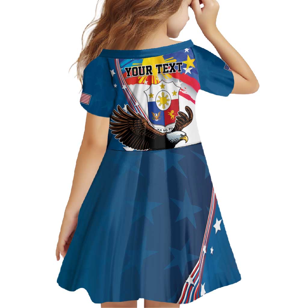 Personalized Filipino-American Family Matching Off Shoulder Maxi Dress and Hawaiian Shirt The Eight-Rayed Sun with Bald Eagle LT9 - Polynesian Pride