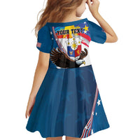 Personalized Filipino-American Family Matching Off Shoulder Maxi Dress and Hawaiian Shirt The Eight-Rayed Sun with Bald Eagle LT9 - Polynesian Pride