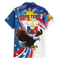 Personalized Filipino-American Family Matching Short Sleeve Bodycon Dress and Hawaiian Shirt The Eight-Rayed Sun with Bald Eagle LT9 - Polynesian Pride