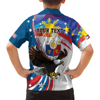 Personalized Filipino-American Family Matching Summer Maxi Dress and Hawaiian Shirt The Eight-Rayed Sun with Bald Eagle LT9 - Polynesian Pride