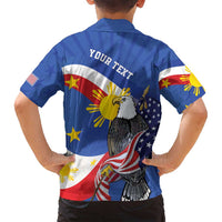 Personalized Filipino-American Family Matching Long Sleeve Bodycon Dress and Hawaiian Shirt Philippines Coat Of Arms with Bald Eagle LT9 - Polynesian Pride