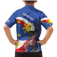Personalized Filipino-American Family Matching Mermaid Dress and Hawaiian Shirt Philippines Coat Of Arms with Bald Eagle LT9 - Polynesian Pride