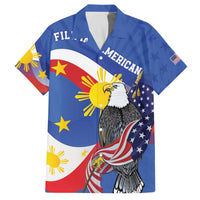 Personalized Filipino-American Family Matching Off The Shoulder Long Sleeve Dress and Hawaiian Shirt Philippines Coat Of Arms with Bald Eagle LT9 Dad's Shirt - Short Sleeve White - Polynesian Pride
