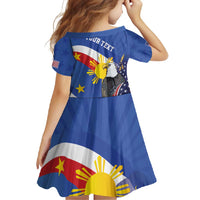 Personalized Filipino-American Family Matching Off Shoulder Maxi Dress and Hawaiian Shirt Philippines Coat Of Arms with Bald Eagle LT9 - Polynesian Pride