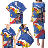 Personalized Filipino-American Family Matching Puletasi and Hawaiian Shirt Philippines Coat Of Arms with Bald Eagle LT9 - Polynesian Pride