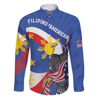 Personalized Filipino-American Family Matching Short Sleeve Bodycon Dress and Hawaiian Shirt Philippines Coat Of Arms with Bald Eagle LT9 Dad's Shirt - Long Sleeve White - Polynesian Pride