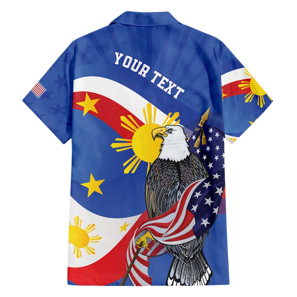 Personalized Filipino-American Family Matching Summer Maxi Dress and Hawaiian Shirt Philippines Coat Of Arms with Bald Eagle LT9 - Polynesian Pride