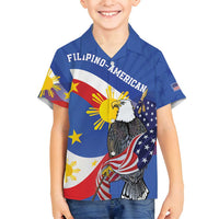 Personalized Filipino-American Family Matching Tank Maxi Dress and Hawaiian Shirt Philippines Coat Of Arms with Bald Eagle LT9 Son's Shirt White - Polynesian Pride