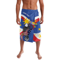 Personalized Filipino-American Lavalava Philippines Coat Of Arms with Bald Eagle LT9 White - Polynesian Pride