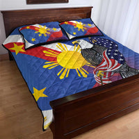 Personalized Filipino-American Quilt Bed Set Philippines Coat Of Arms with Bald Eagle LT9 - Polynesian Pride