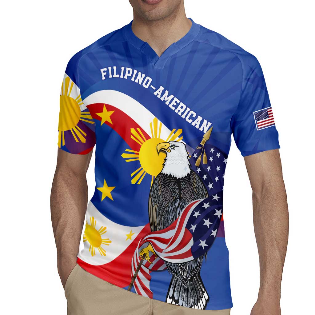 Personalized Filipino-American Rugby Jersey Philippines Coat Of Arms with Bald Eagle
