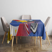 Personalized Filipino-American Tablecloth Philippines Coat Of Arms with Bald Eagle LT9 - Polynesian Pride