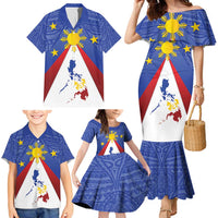 Personalized Pilipinas Eight-Rayed Sun Family Matching Mermaid Dress and Hawaiian Shirt Philippines Map With Polynesian Style LT9 - Polynesian Pride