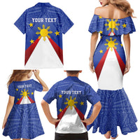 Personalized Pilipinas Eight-Rayed Sun Family Matching Mermaid Dress and Hawaiian Shirt Philippines Map With Polynesian Style LT9 - Polynesian Pride