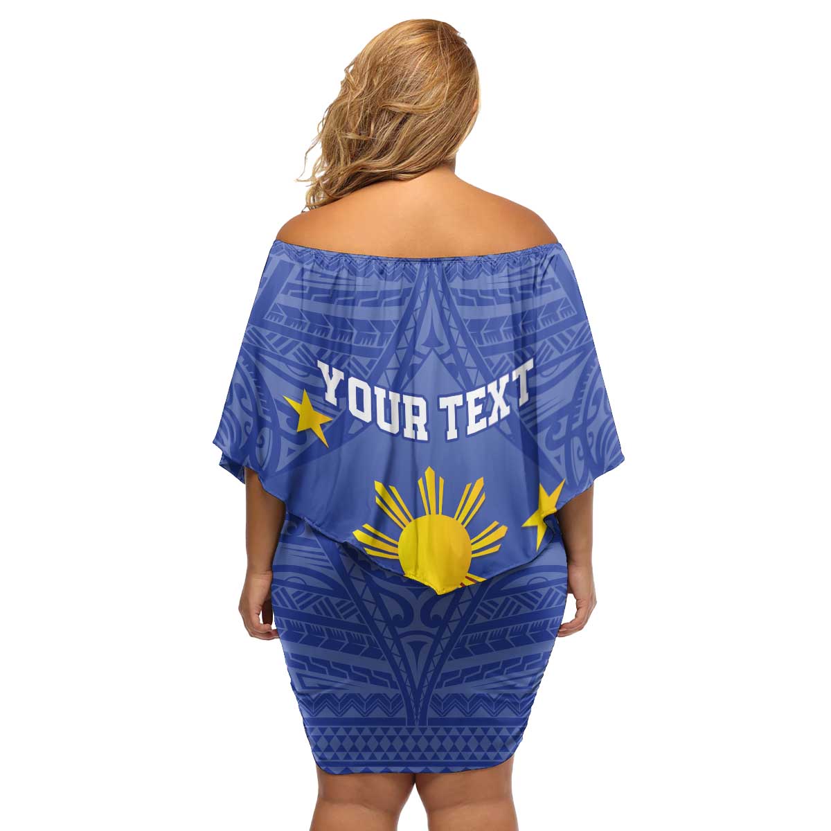 Personalized Pilipinas Eight-Rayed Sun Family Matching Off Shoulder Short Dress and Hawaiian Shirt Philippines Map With Polynesian Style LT9 - Polynesian Pride