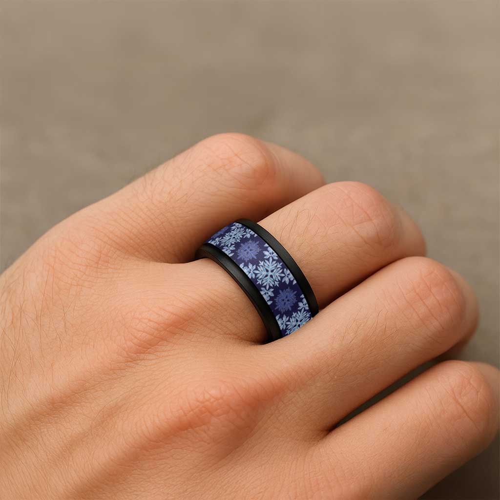 Palaka Hawaiian Quilt Seamless Pattern Spinner Ring - Polynesian Pride