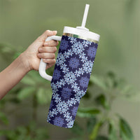 Palaka Hawaiian Quilt Seamless Pattern Tumbler With Handle - Polynesian Pride