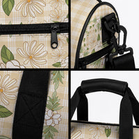 Squares Maile Leaf Duffle Bag Beige Palaka Hawaiian Quilt Pattern LT9 - Polynesian Pride