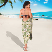 Squares Maile Leaf Sarong Beige Palaka Hawaiian Quilt Pattern - Polynesian Pride