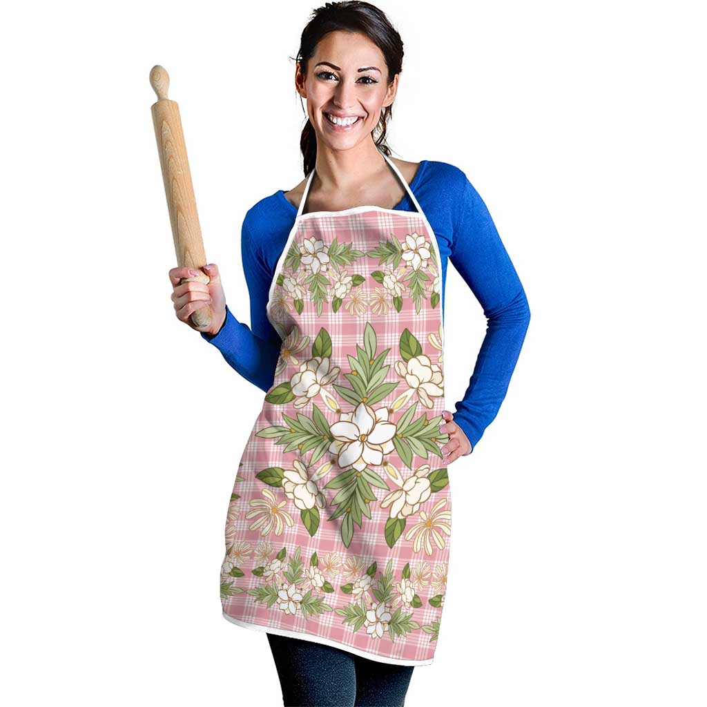 Squares Maile Leaf Apron Pink Palaka Hawaiian Quilt Pattern - Polynesian Pride