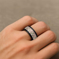 Squares Maile Leaf Spinner Ring Pink Palaka Hawaiian Quilt Pattern - Polynesian Pride
