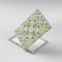 Squares Maile Leaf Canvas Wall Art Turquoise Palaka Hawaiian Quilt Pattern - Polynesian Pride