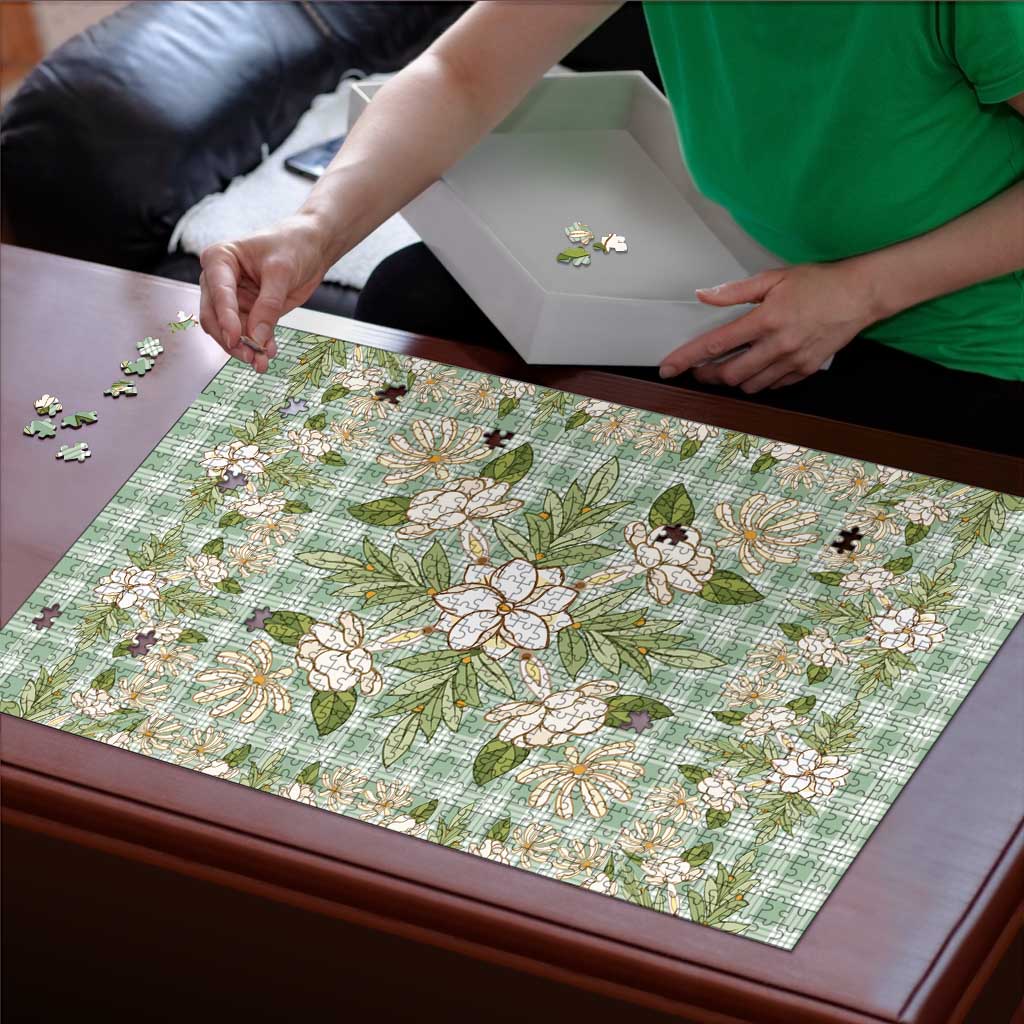 Squares Maile Leaf Puzzle Turquoise Palaka Hawaiian Quilt Pattern - Polynesian Pride