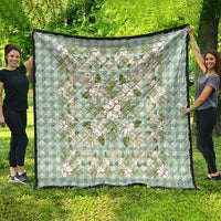 Squares Maile Leaf Quilt Turquoise Palaka Hawaiian Quilt Pattern - Polynesian Pride