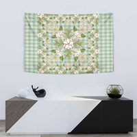 Squares Maile Leaf Tapestry Turquoise Palaka Hawaiian Quilt Pattern - Polynesian Pride