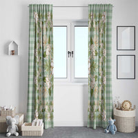 Squares Maile Leaf Window Curtain Turquoise Palaka Hawaiian Quilt Pattern - Polynesian Pride
