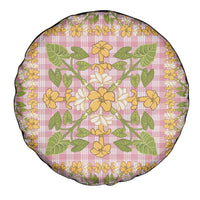 Squares Puakenikeni and Kalo Spare Tire Cover Pink Palaka Hawaiian Quilt Pattern LT9 - Polynesian Pride