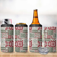 Mele Kalikimaka Hawaii Christmas 4 in 1 Can Cooler Tumbler Aloha Spirit with Hawaiian Quilt Pattern LT9 - Polynesian Pride