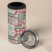 Mele Kalikimaka Hawaii Christmas 4 in 1 Can Cooler Tumbler Aloha Spirit with Hawaiian Quilt Pattern LT9 - Polynesian Pride