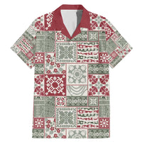 Mele Kalikimaka Hawaii Christmas Family Matching Mermaid Dress and Hawaiian Shirt Aloha Spirit with Hawaiian Quilt Pattern LT9 Dad's Shirt - Short Sleeve Beige - Polynesian Pride