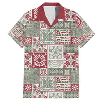 Mele Kalikimaka Hawaii Christmas Family Matching Short Sleeve Bodycon Dress and Hawaiian Shirt Aloha Spirit with Hawaiian Quilt Pattern LT9 Dad's Shirt - Short Sleeve Beige - Polynesian Pride