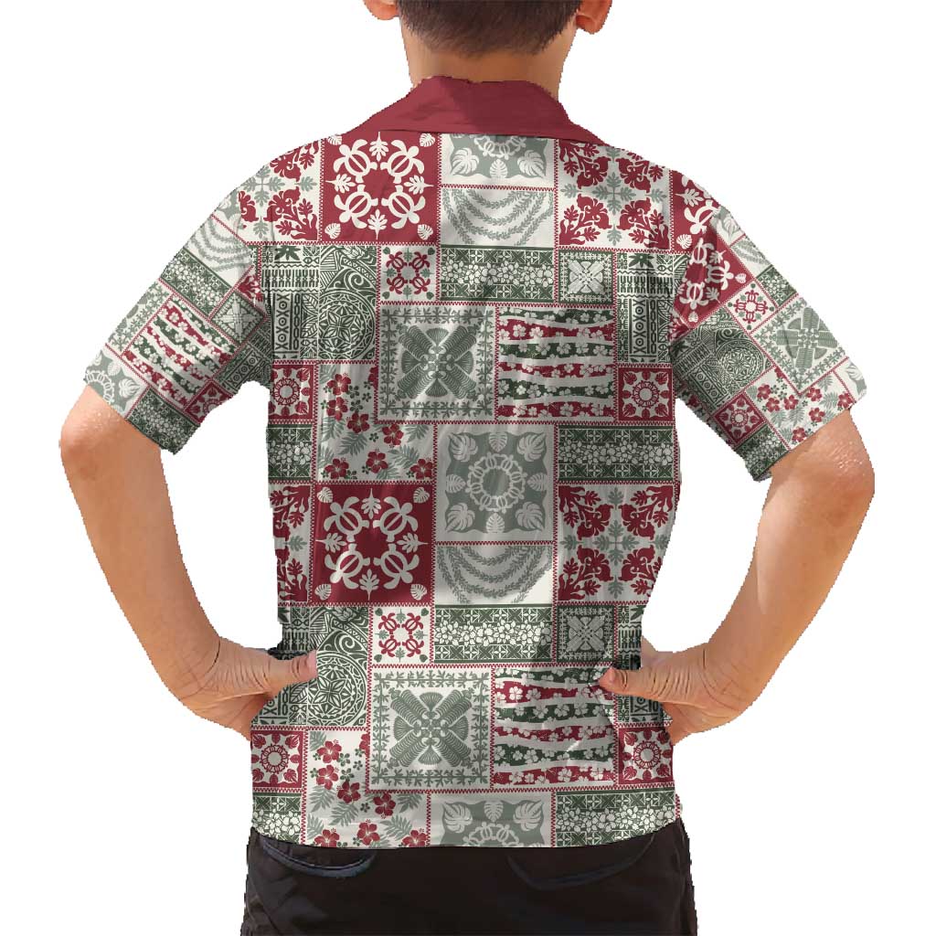 Mele Kalikimaka Hawaii Christmas Family Matching Summer Maxi Dress and Hawaiian Shirt Aloha Spirit with Hawaiian Quilt Pattern LT9 - Polynesian Pride