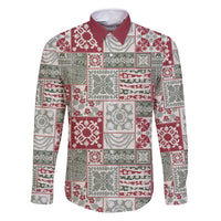 Mele Kalikimaka Hawaii Christmas Family Matching Summer Maxi Dress and Hawaiian Shirt Aloha Spirit with Hawaiian Quilt Pattern LT9 Dad's Shirt - Long Sleeve Beige - Polynesian Pride