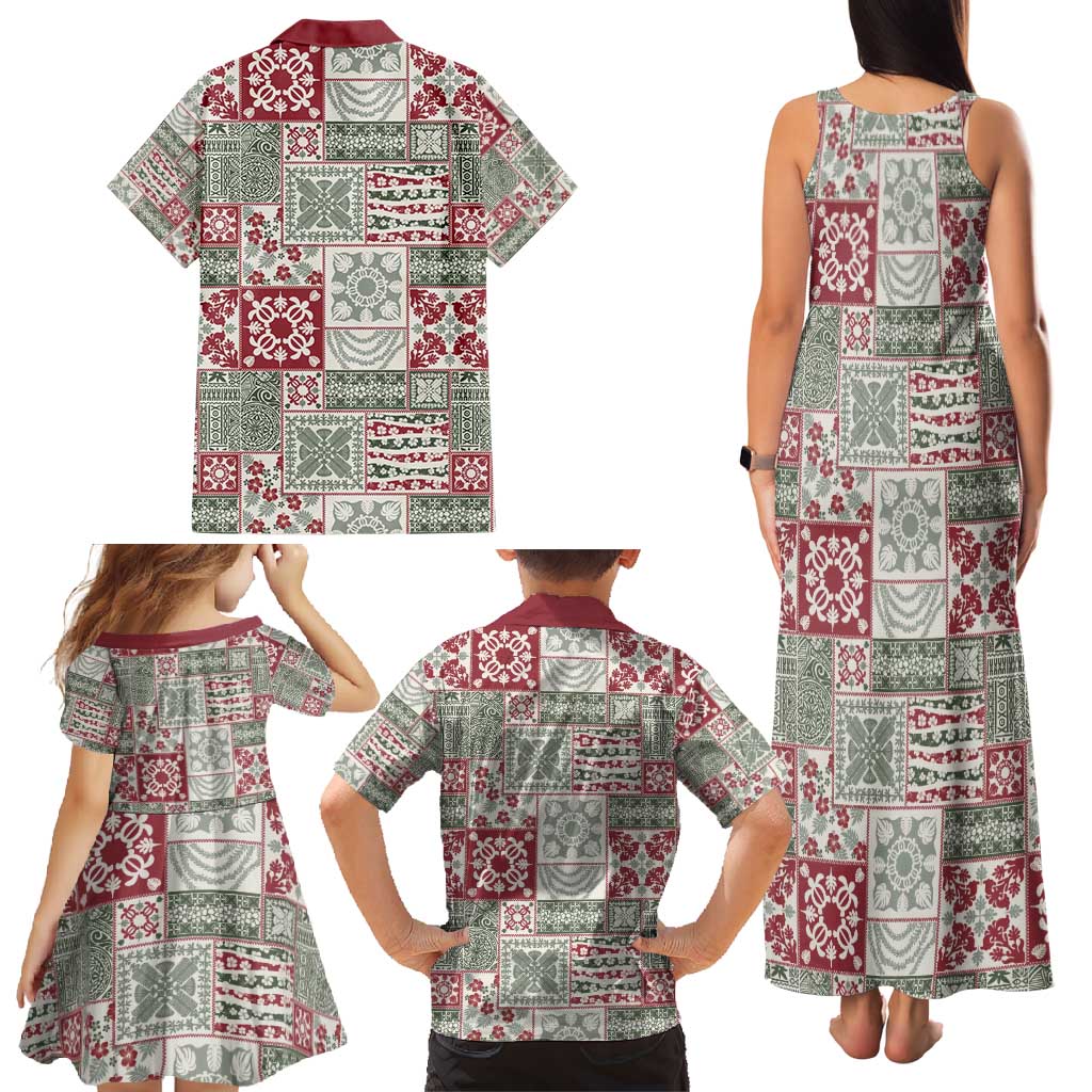Mele Kalikimaka Hawaii Christmas Family Matching Tank Maxi Dress and Hawaiian Shirt Aloha Spirit with Hawaiian Quilt Pattern LT9 - Polynesian Pride