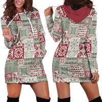 Mele Kalikimaka Hawaii Christmas Hoodie Dress Aloha Spirit with Hawaiian Quilt Pattern LT9 - Polynesian Pride