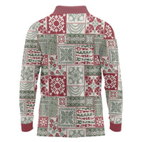 Mele Kalikimaka Hawaii Christmas Long Sleeve Polo Shirt Aloha Spirit with Hawaiian Quilt Pattern LT9 - Polynesian Pride