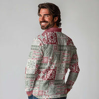 Mele Kalikimaka Hawaii Christmas Long Sleeve Polo Shirt Aloha Spirit with Hawaiian Quilt Pattern LT9 - Polynesian Pride